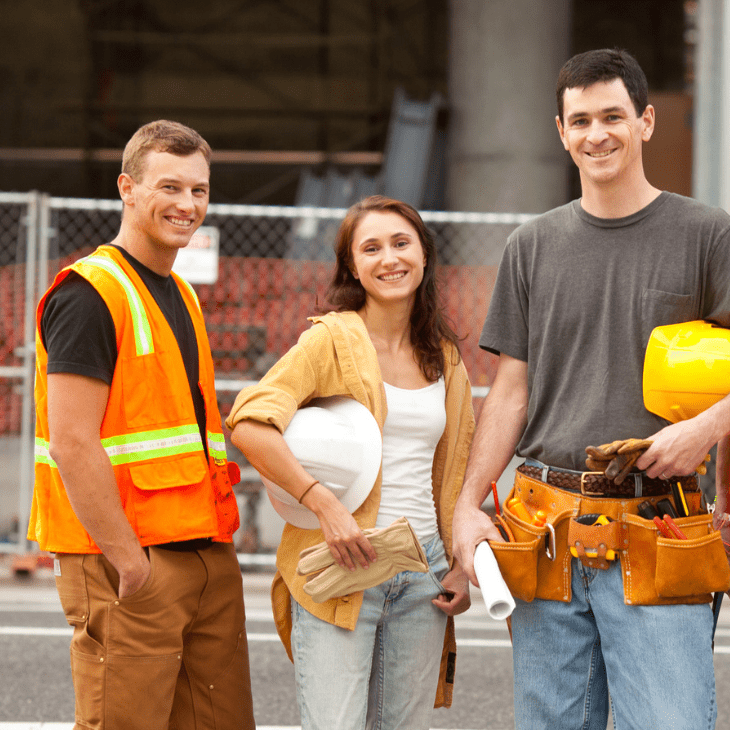 équipe du secteur de la construction