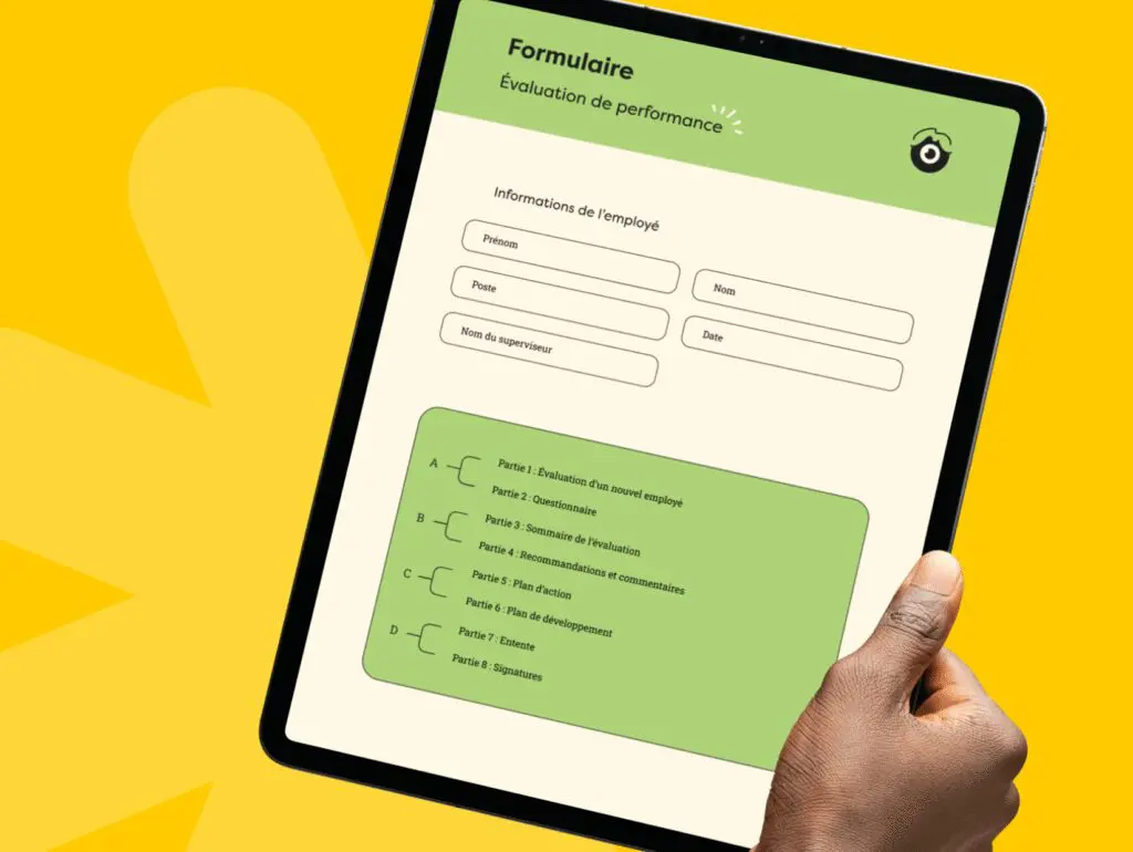 modèle évaluation rendement visuel
