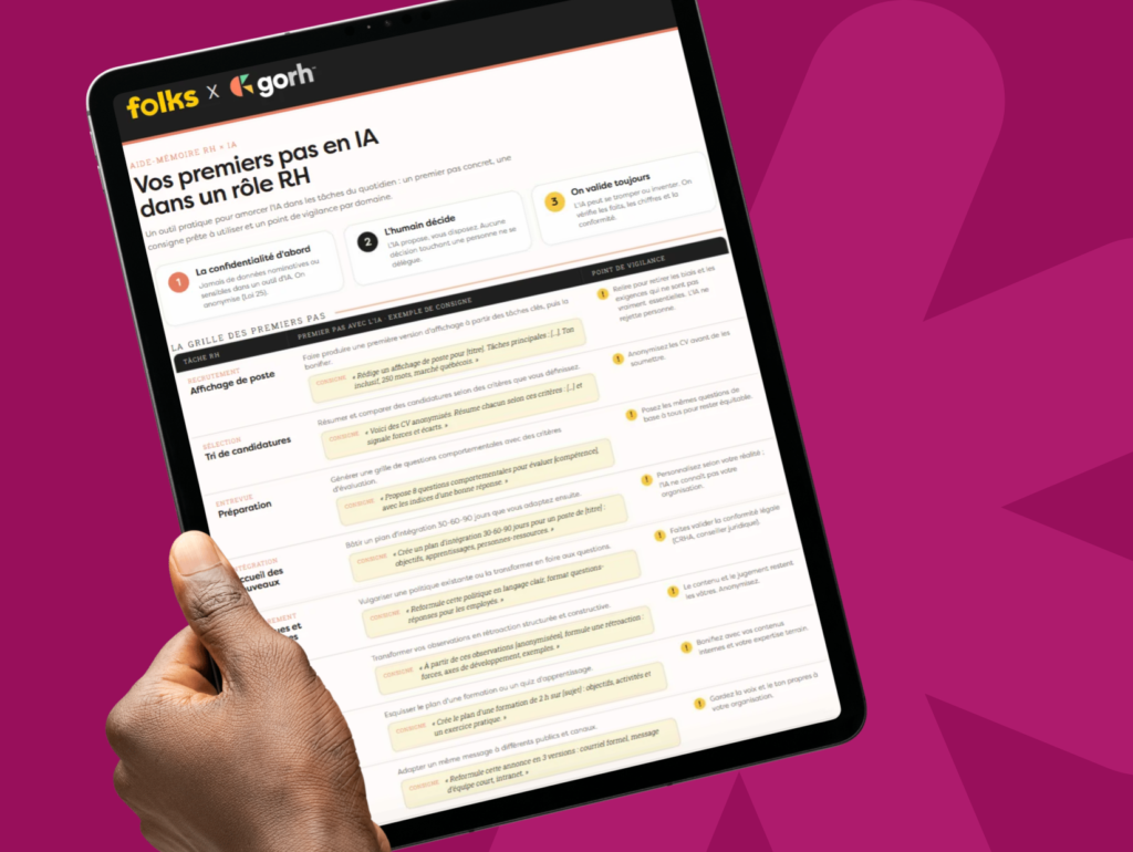 Outil : premiers pas IA en tant que RH