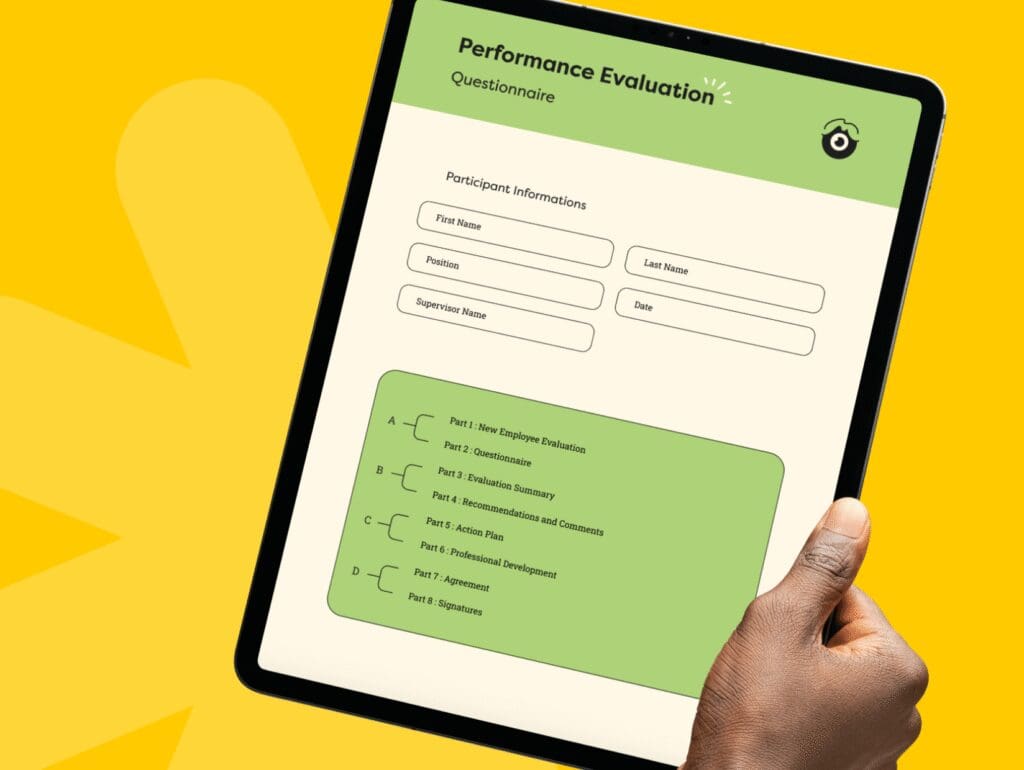 performance evaluation questionnaire mockup